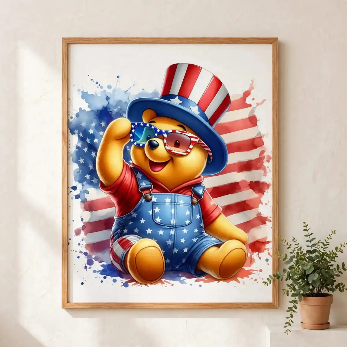 winnie the pooh png images design printed on a plain product mockup