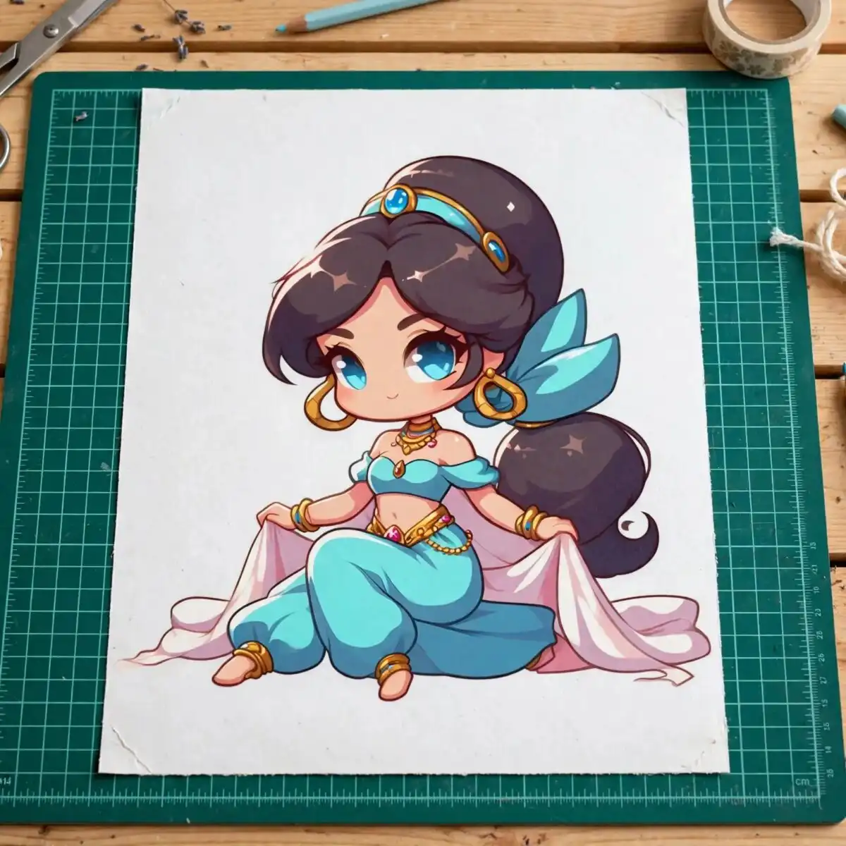only png file png bling jasmin chibi design for sublimation and print-and-cut projects only png file png design printed on a plain product mockup