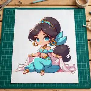 only png file png bling jasmin chibi design for sublimation and print-and-cut projects only png file png design printed on a plain product mockup