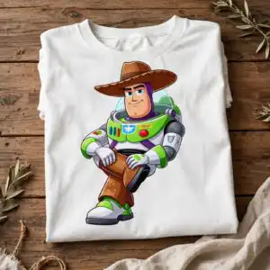 buzz lightyear cowboy era cartoon astronaut birthday party png design buzz lightyear png cartoon design printed on a plain product mockup