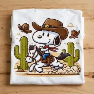 cowboy hat png cartoon design printed on a plain product mockup