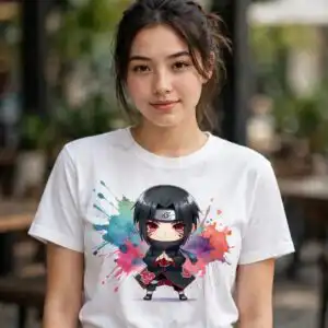 cute chibi itachi anime characters art for sublimation printing chibi itachi anime characters png sublimation design printed on a plain product mockup