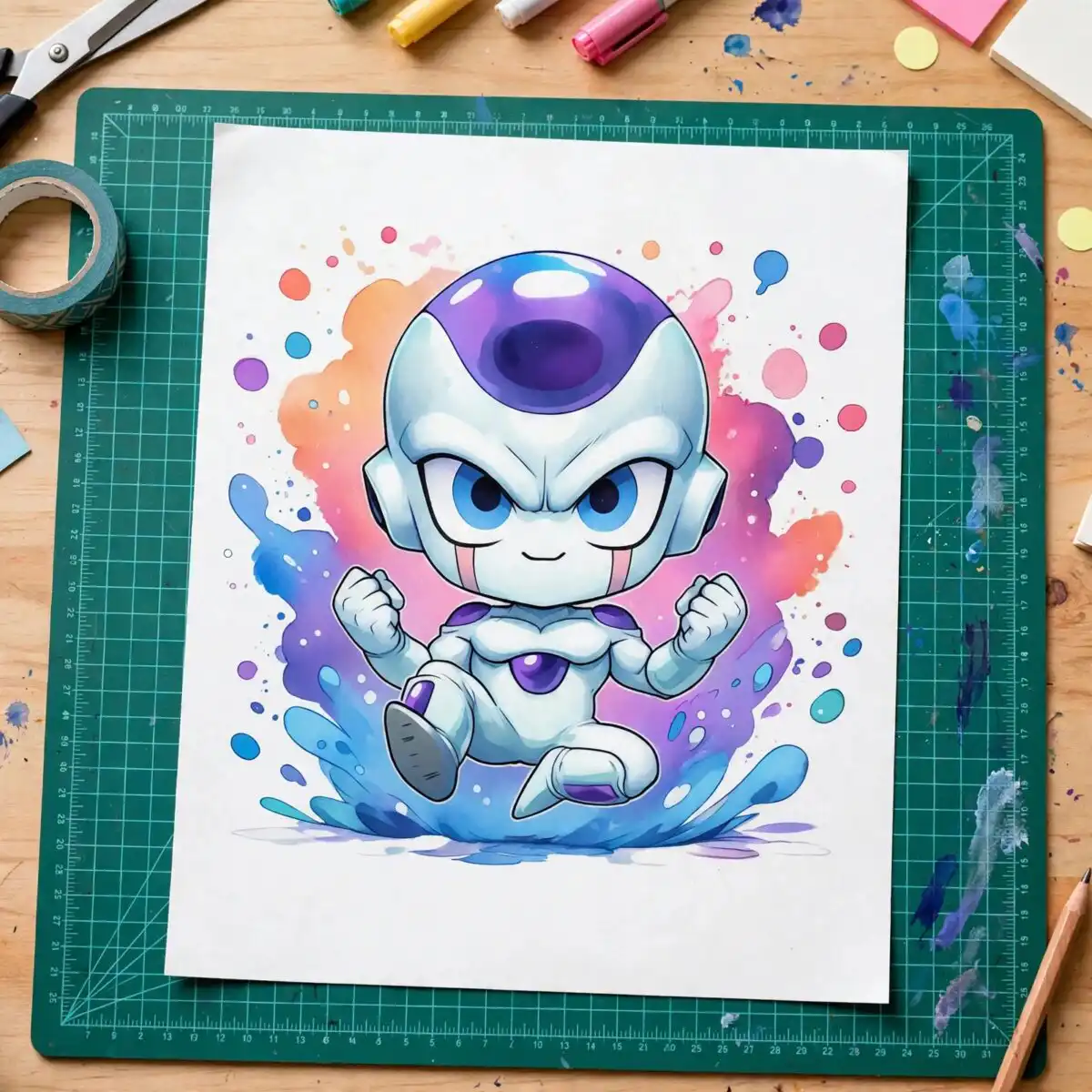 cute chibi frieza anime characters png design for kids shirts and stickers chibi frieza anime characters png design printed on a plain product mockup