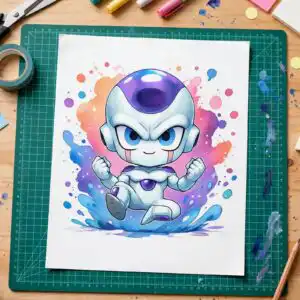 cute chibi frieza anime characters png design for kids shirts and stickers chibi frieza anime characters png design printed on a plain product mockup
