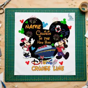 disney cruise line new year 2024 logo with black mouse ear silhouette for custom shirts disney cruise line png logo design printed on a plain product mockup