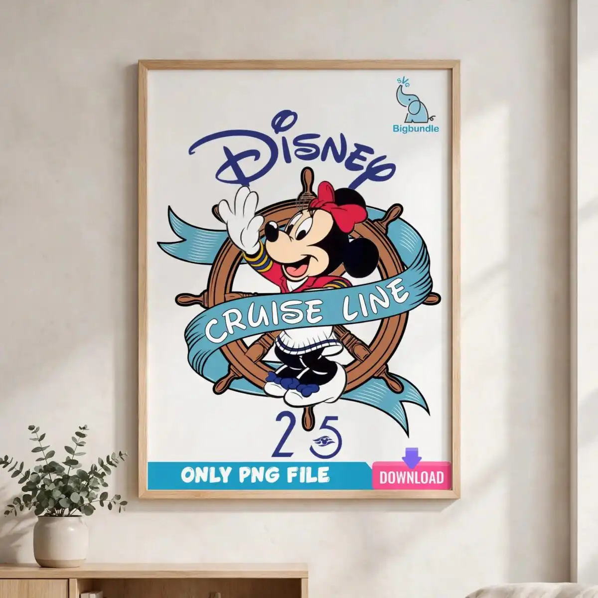 disney cruise line minnie mouse ship wheel emblem for vacation shirts disney cruise line png design printed on a plain product mockup