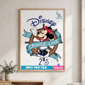 disney cruise line minnie mouse ship wheel emblem for vacation shirts disney cruise line png design printed on a plain product mockup
