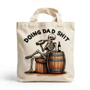 halloween skeleton drinking beside crate and barrel funny dad design halloween skeleton crate drinking beside png design printed on a plain product mockup
