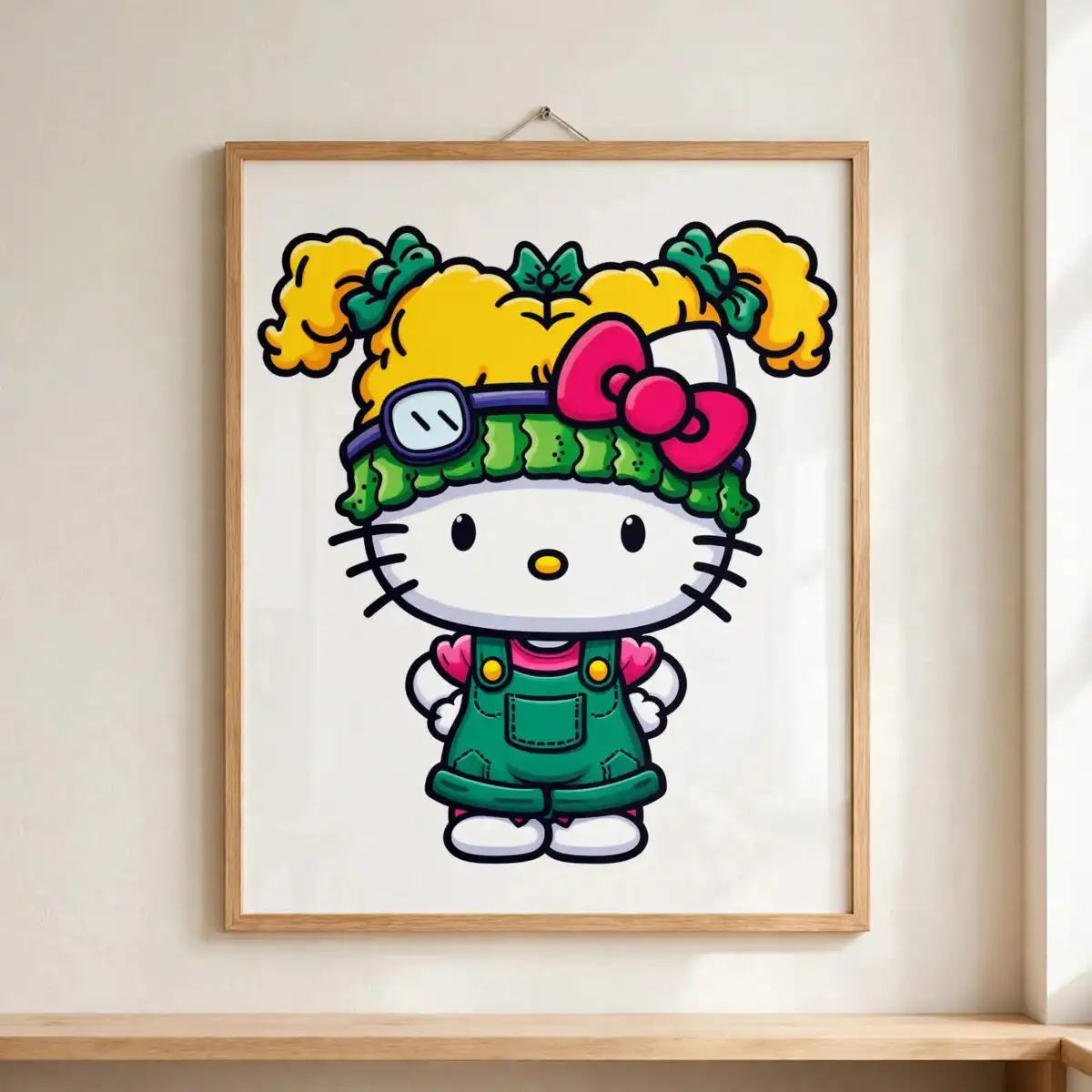 cute angelica pickles rugrats hello shirt art with winter cat character angelica pickles rugrats hello shirt png design printed on a plain product mockup