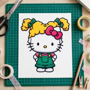 cute angelica pickles rugrats hello shirt art with winter cat character angelica pickles rugrats hello shirt png design printed on a plain product mockup