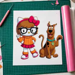 velma dinkley hello kitty png sublimation design printed on a plain product mockup