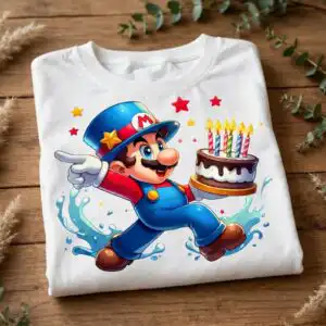happy birthday cake party cartoon man png sublimation design happy birthday png design printed on a plain product mockup
