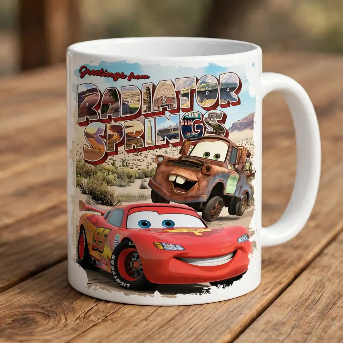 radiator springs png design printed on a plain product mockup