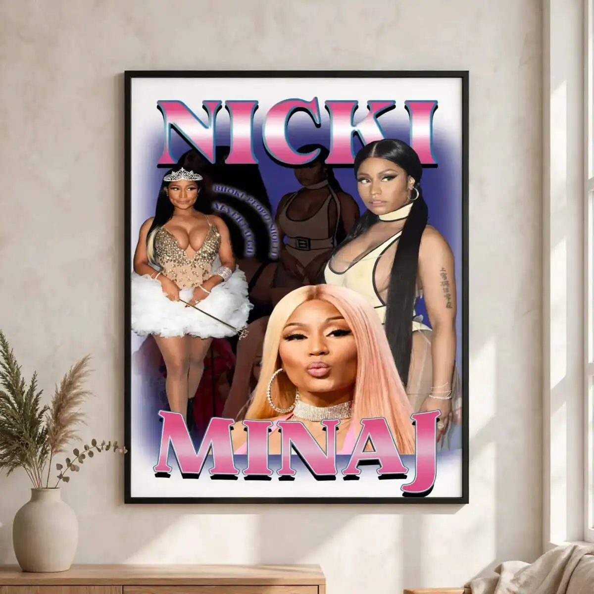 nicki minaj fashion pop shirt png collage for fan merch and birthday tees nicki minaj fashion pop shirt png design printed on a plain product mockup