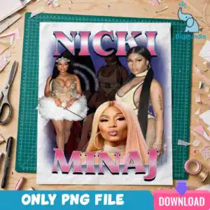 nicki minaj fashion pop shirt png collage for fan merch and birthday tees nicki minaj fashion pop shirt png design printed on a plain product mockup