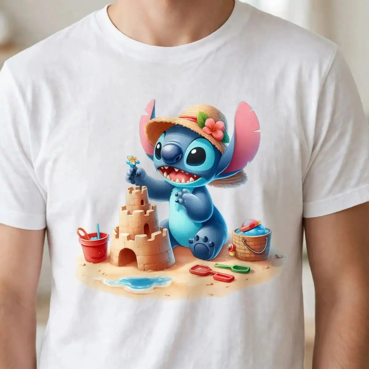 summer stitch sand castle clipart png for kids party tees sand castle clipart png design printed on a plain product mockup