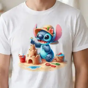 summer stitch sand castle clipart png for kids party tees sand castle clipart png design printed on a plain product mockup